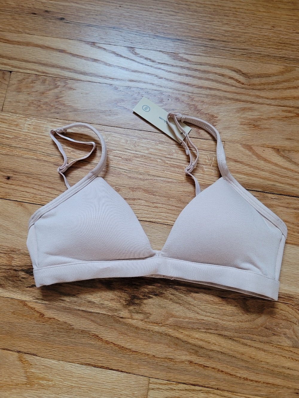 Lulalu Delilah Cotton Wireless T-Shirt Bra Removable Pad Beige Size 32AAA NWT